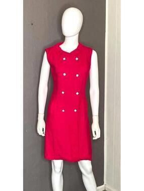 1960's Double Breasted Sleeveless Coat Dress by Pixie size M/L